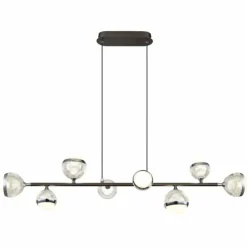 Luminaires Globo Lighting Suspensions|Suspension Globo UNTSY LED Titane, 8 lumières, Télécommandes