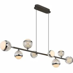 Luminaires Globo Lighting Suspensions|Suspension Globo UNTSY LED Titane, 8 lumières, Télécommandes