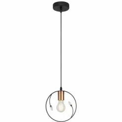Luminaires Globo Lighting Suspensions|Suspension Globo VIGO Noir, 1 lumière