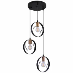 Luminaires Globo Lighting Suspensions|Suspension Globo VIGO Noir, 3 lumières
