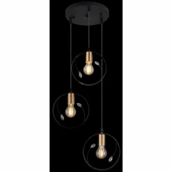 Luminaires Globo Lighting Suspensions|Suspension Globo VIGO Noir, 3 lumières