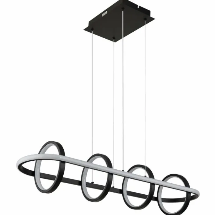 Luminaires Globo Lighting Éclairage Led|Suspension Globo WOLFHARD LED Noir, 1 lumière, Télécommandes