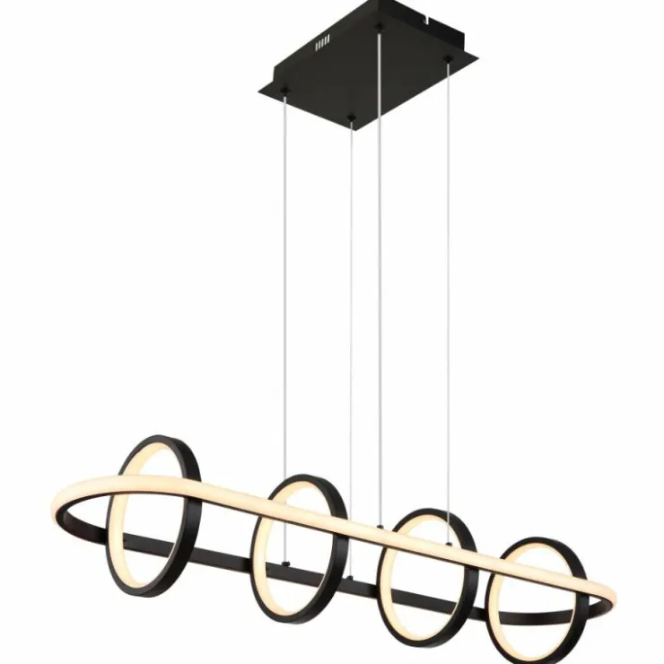 Luminaires Globo Lighting Éclairage Led|Suspension Globo WOLFHARD LED Noir, 1 lumière, Télécommandes