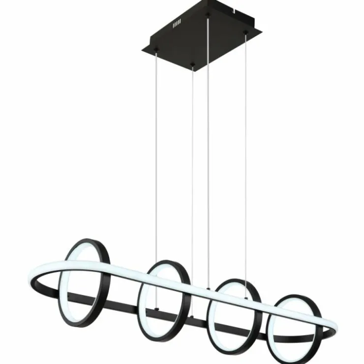 Luminaires Globo Lighting Éclairage Led|Suspension Globo WOLFHARD LED Noir, 1 lumière, Télécommandes