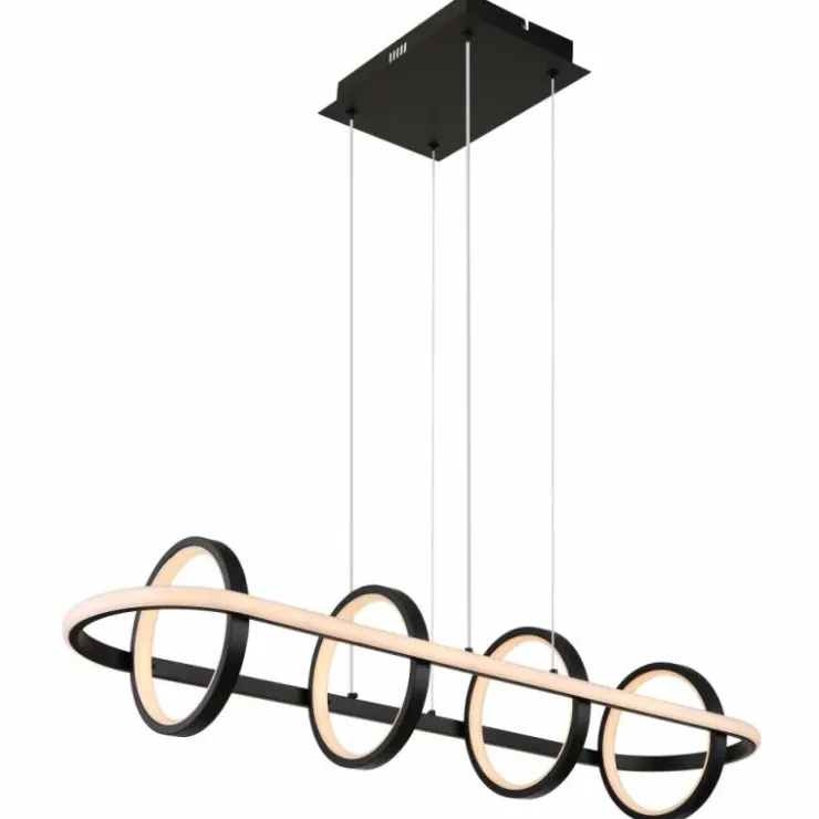 Luminaires Globo Lighting Éclairage Led|Suspension Globo WOLFHARD LED Noir, 1 lumière, Télécommandes