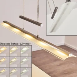hofstein Suspensions|Suspension Hogana LED Acier inoxydable, 5 lumières