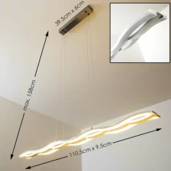 hofstein Éclairage Led|Suspension Hopedale LED Chrome, Nickel mat, 1 lumière