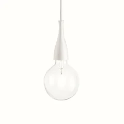Luminaires Ideallux Suspensions|Suspension Ideal Lux MINIMAL Blanc, 1 lumière
