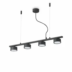 Luminaires Ideallux Suspensions|Suspension Ideallux MINOR Noir, 4 lumières