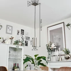 hofstein Suspensions|Suspension Javel Chrome, Nickel mat, 1 lumière