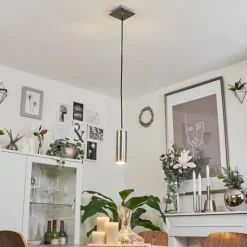 hofstein Suspensions|Suspension Javel Chrome, Nickel mat, 1 lumière