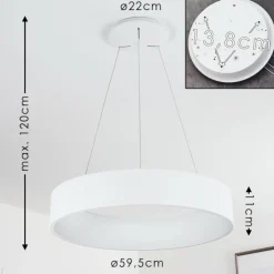 hofstein Éclairage Led|Suspension Kampala LED Blanc, 1 lumière