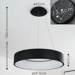 hofstein Éclairage Led|Suspension Kampala LED Noir, 1 lumière