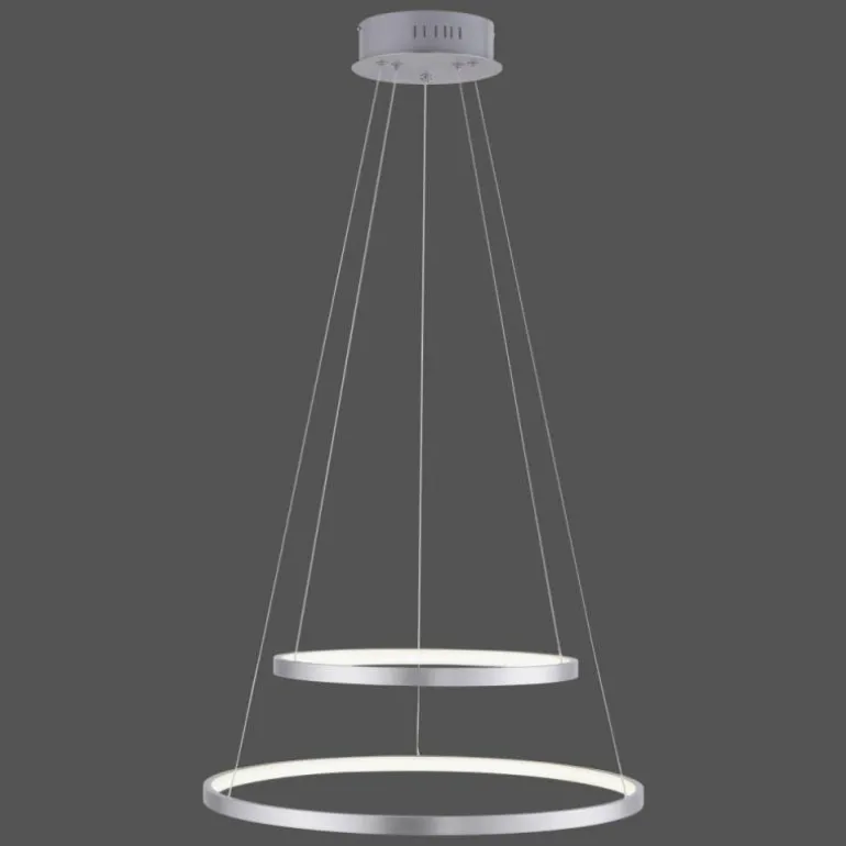 Suspension Leuchten Direkt Ls-CIRCLE LED Acier inoxydable, 1 lumière, Télécommandes, Changeur de couleurs