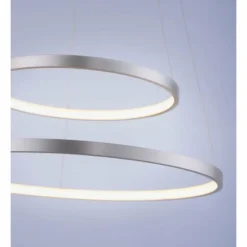 Suspension Leuchten Direkt Ls-CIRCLE LED Acier inoxydable, 1 lumière, Télécommandes, Changeur de couleurs