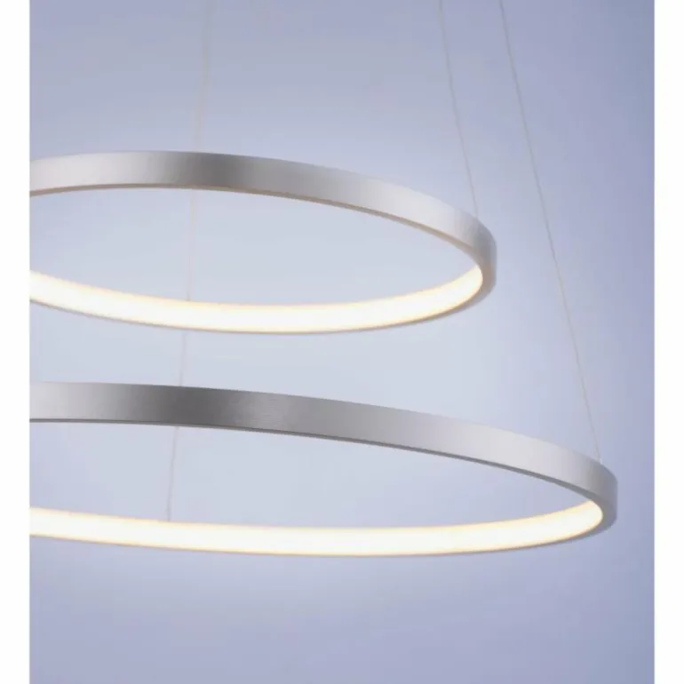 Suspension Leuchten Direkt Ls-CIRCLE LED Acier inoxydable, 1 lumière, Télécommandes, Changeur de couleurs