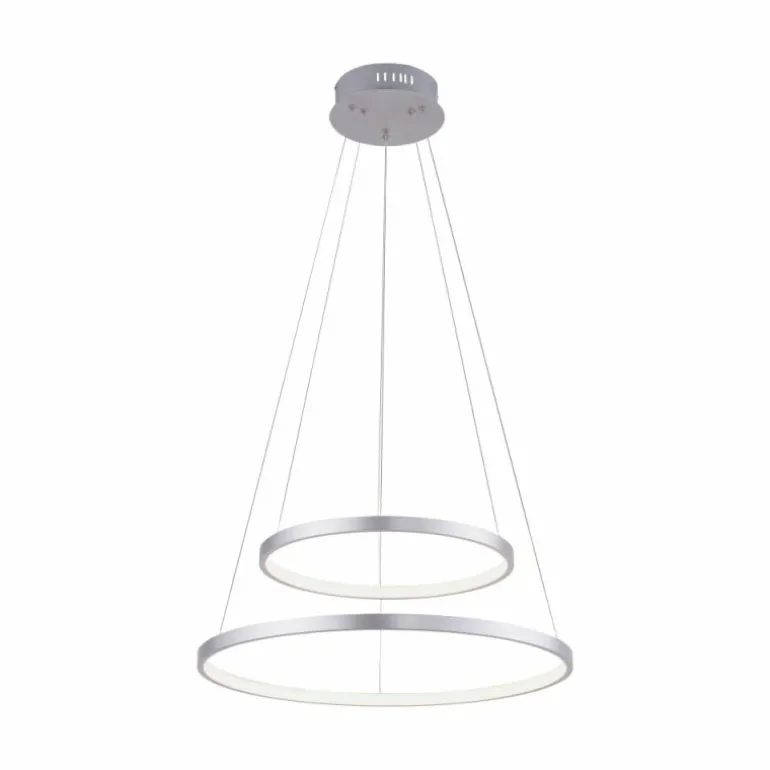 Suspension Leuchten Direkt Ls-CIRCLE LED Acier inoxydable, 1 lumière, Télécommandes, Changeur de couleurs