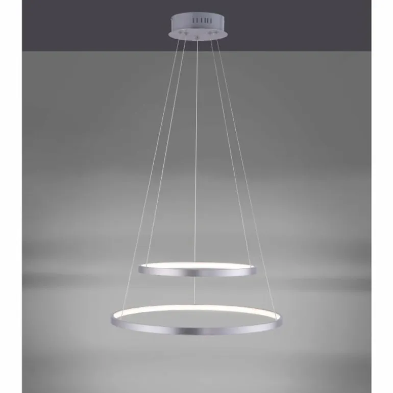 Suspension Leuchten Direkt Ls-CIRCLE LED Acier inoxydable, 1 lumière, Télécommandes, Changeur de couleurs