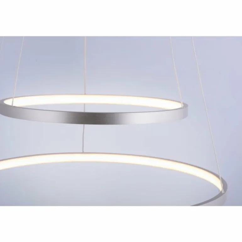 Suspension Leuchten Direkt Ls-CIRCLE LED Acier inoxydable, 1 lumière, Télécommandes, Changeur de couleurs