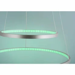 Suspension Leuchten Direkt Ls-CIRCLE LED Acier inoxydable, 1 lumière, Télécommandes, Changeur de couleurs