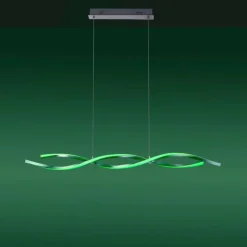 Suspension Leuchten-Direkt LOLAsmart-SWING LED Acier brossé, 2 lumières, Télécommandes, Changeur de couleurs