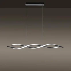 Suspension Leuchten-Direkt LOLAsmart-SWING LED Acier brossé, 2 lumières, Télécommandes, Changeur de couleurs
