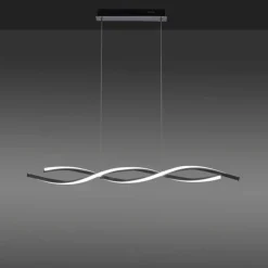 Suspension Leuchten-Direkt LOLAsmart-SWING LED Acier brossé, 2 lumières, Télécommandes, Changeur de couleurs
