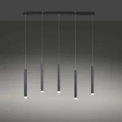 Luminaires Leuchten Direkt Éclairage Led|Suspension Leuchten-Direkt BRUNO LED Noir, 5 lumières