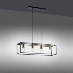 Luminaires Leuchten Direkt Suspensions|Suspension Leuchten-Direkt FABIO Noir, 4 lumières