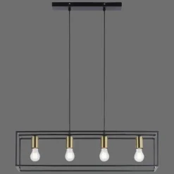 Luminaires Leuchten Direkt Suspensions|Suspension Leuchten-Direkt FABIO Noir, 4 lumières