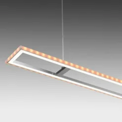 Luminaires Leuchten Direkt Éclairage Led|Suspension Leuchten-Direkt FELIX60 LED Acier brossé, 2 lumières, Télécommandes, Changeur de couleurs