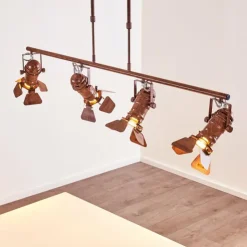 hofstein Suspensions|Suspension Lichinga Rouille, 4 lumières