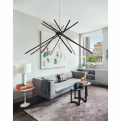 Luce Design Suspensions|Suspension Shanghai LED Noir, 8 lumières