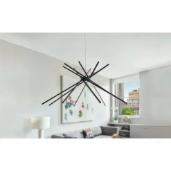 Luce Design Suspensions|Suspension Shanghai LED Noir, 8 lumières