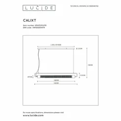 Luminaires Lucide Suspensions|Suspension Lucide CALIXT Noir, 2 lumières