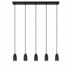 Luminaires Lucide Suspensions|Suspension Lucide EVORA Noir, 5 lumières