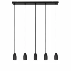 Luminaires Lucide Suspensions|Suspension Lucide EVORA Noir, 5 lumières