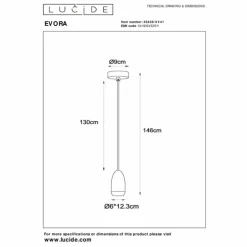 Luminaires Lucide Suspensions|Suspension Lucide EVORA Taupe, 1 lumière