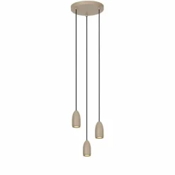 Luminaires Lucide Suspensions|Suspension Lucide EVORA Taupe, 3 lumières