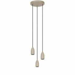 Luminaires Lucide Suspensions|Suspension Lucide EVORA Taupe, 3 lumières
