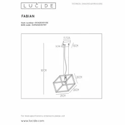 Luminaires Lucide Suspensions|Suspension Lucide FABIAN Noir, 1 lumière