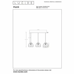 Luminaires Lucide Suspensions|Suspension Lucide FILOX Noir, 3 lumières