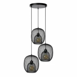 Luminaires Lucide Suspensions|Suspension Lucide JERREL Noir, 3 lumières