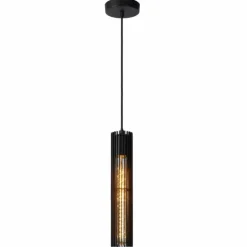 Luminaires Lucide Suspensions|Suspension Lucide LIONEL Noir, 1 lumière