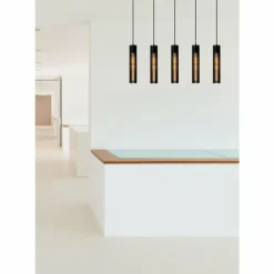 Luminaires Lucide Suspensions|Suspension Lucide LIONEL Noir, 5 lumières
