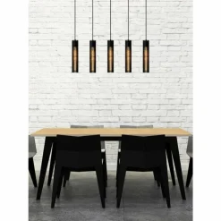 Luminaires Lucide Suspensions|Suspension Lucide LIONEL Noir, 5 lumières