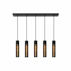 Luminaires Lucide Suspensions|Suspension Lucide LIONEL Noir, 5 lumières