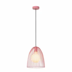 Luminaires Lucide Suspensions|Suspension Lucide MACARONS Rose, 1 lumière