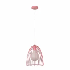 Luminaires Lucide Suspensions|Suspension Lucide MACARONS Rose, 1 lumière