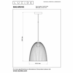 Luminaires Lucide Suspensions|Suspension Lucide MACARONS Rose, 1 lumière